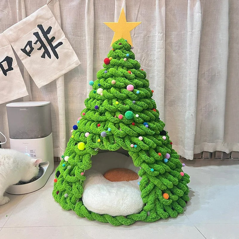 Handmade Christmas Cat House