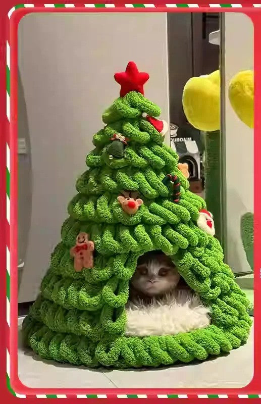 Handmade Christmas Cat House